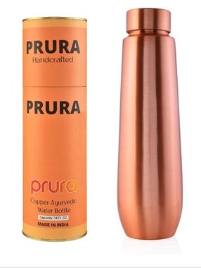 PRURA Copper Ayurvedic Water Bottle -  100% Copper